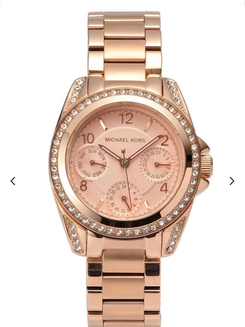 Michael Kors Blair 5613 Rose Gold Crystal Accent Bracelet Watch